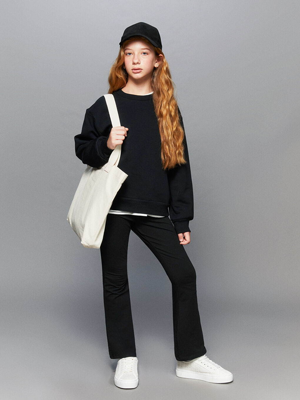 Elasticated Waist Flared Leg Girls' Leggings-1