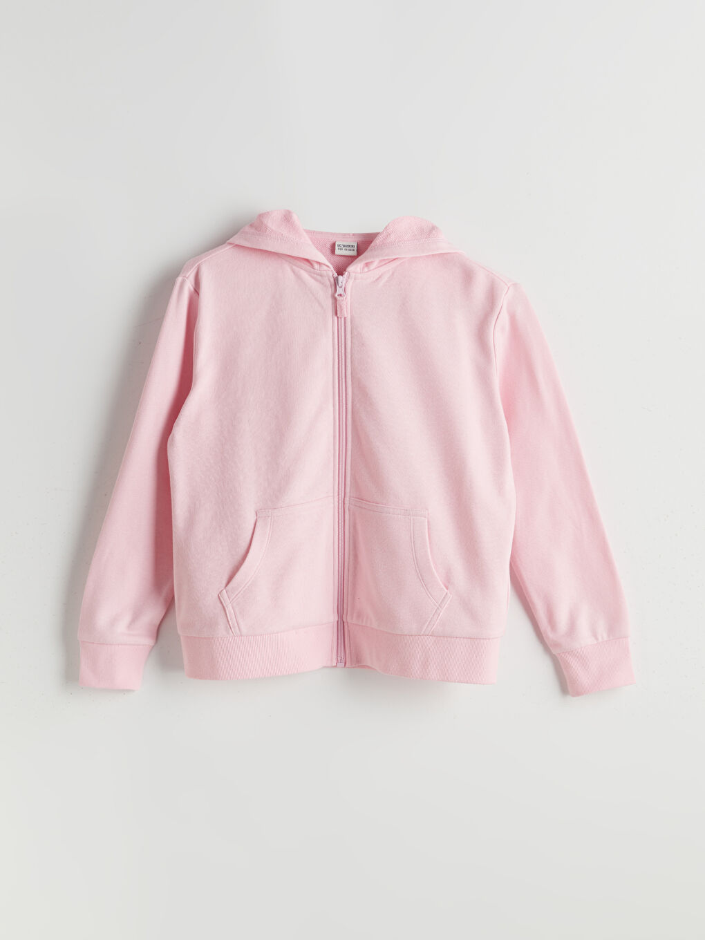 LCW Kids Hooded Basic Long Sleeve Girls' Zippered Sweatshirt -W52269Z4-QXB