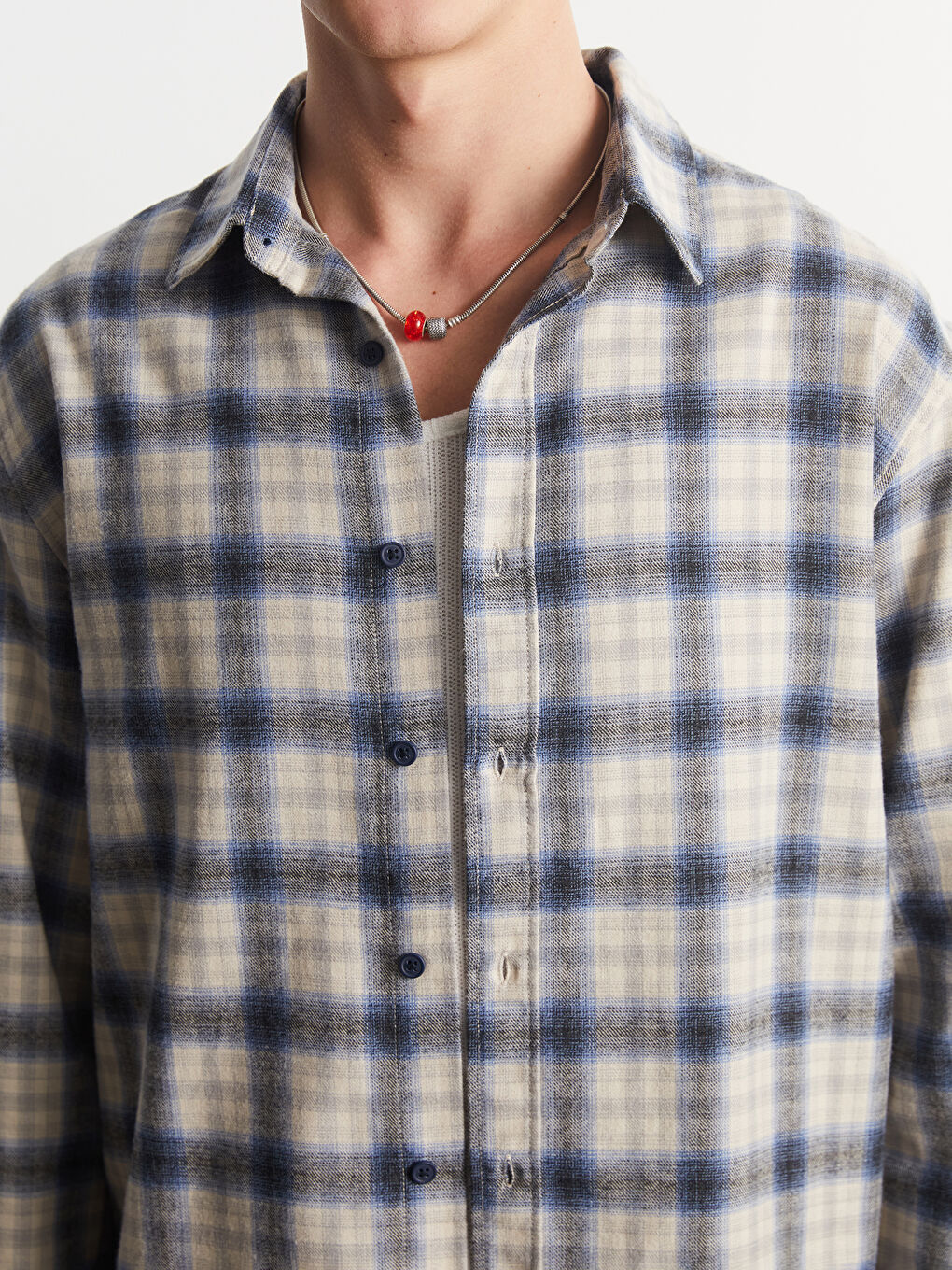 XSIDE Regular Fit Long Sleeve Plaid Men's Shirt -W52273Z8-LLC