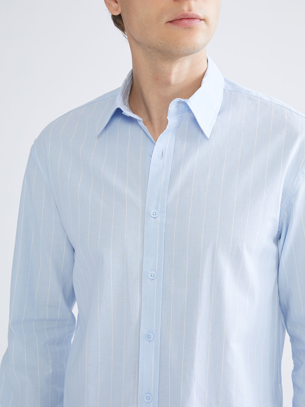 XSIDE Regular Fit Long Sleeve Poplin Men's Shirt -W52276Z8-LEN