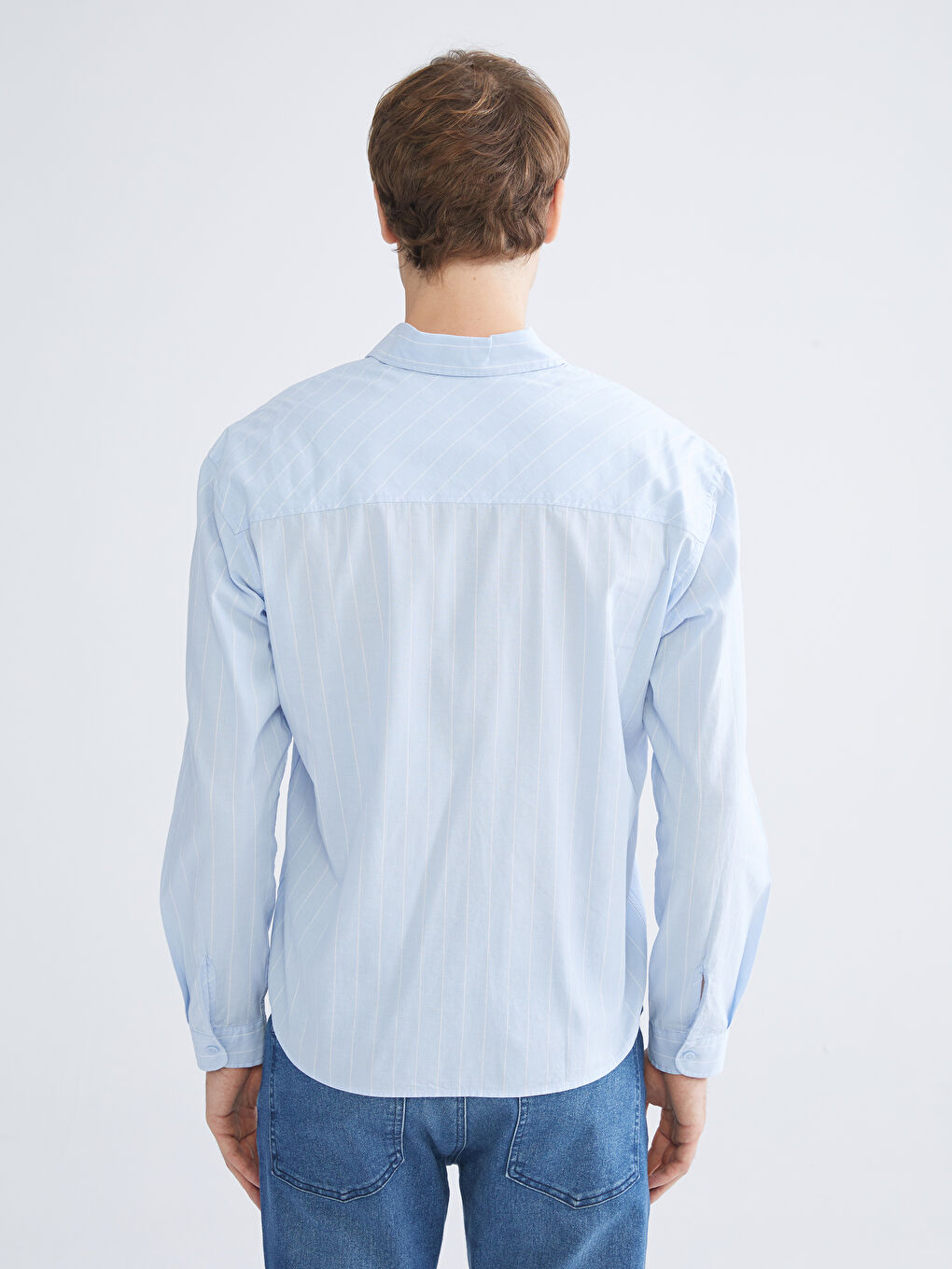 XSIDE Regular Fit Long Sleeve Poplin Men's Shirt -W52276Z8-LEN