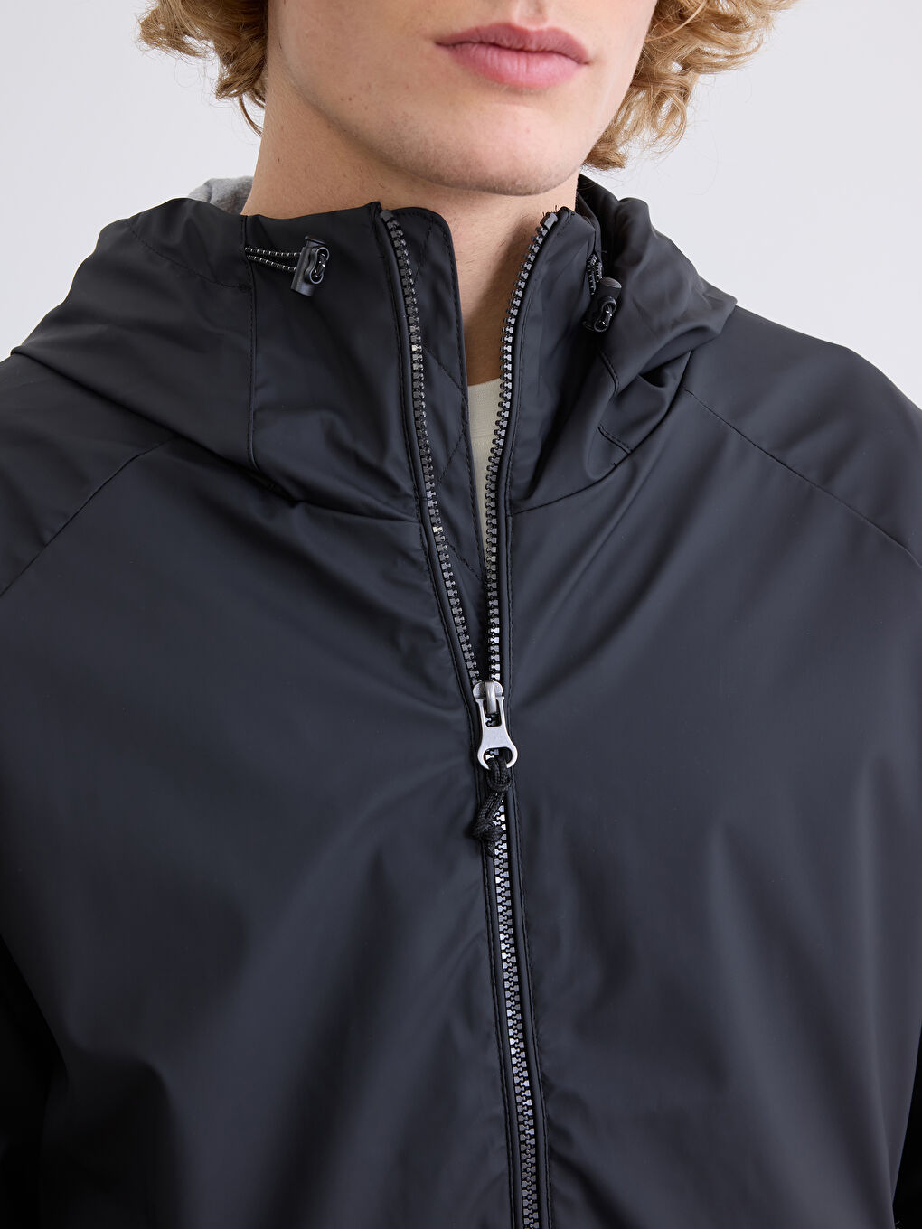 Men's Regular Fit Hooded Raincoat-4