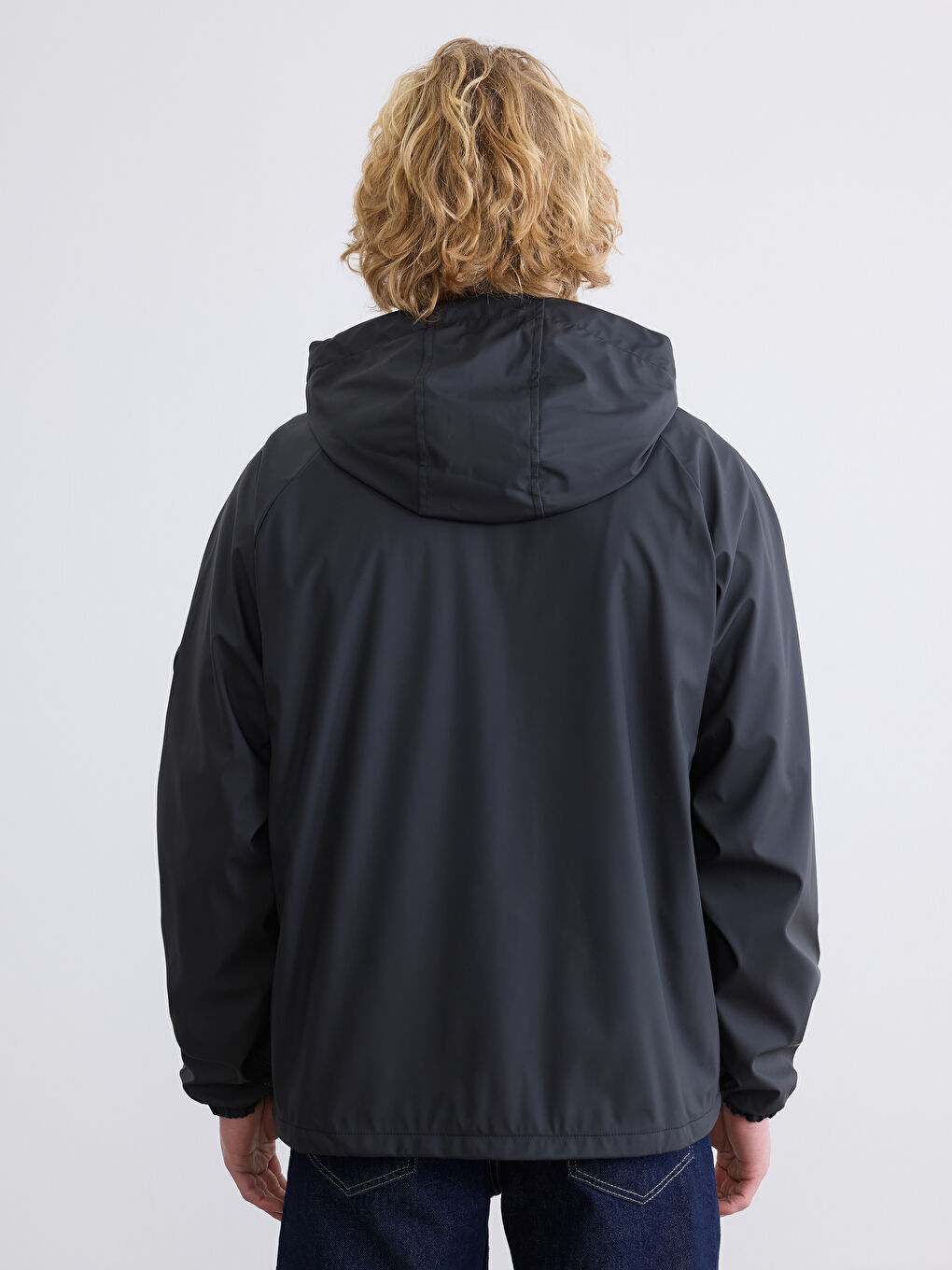 Men's Regular Fit Hooded Raincoat-5