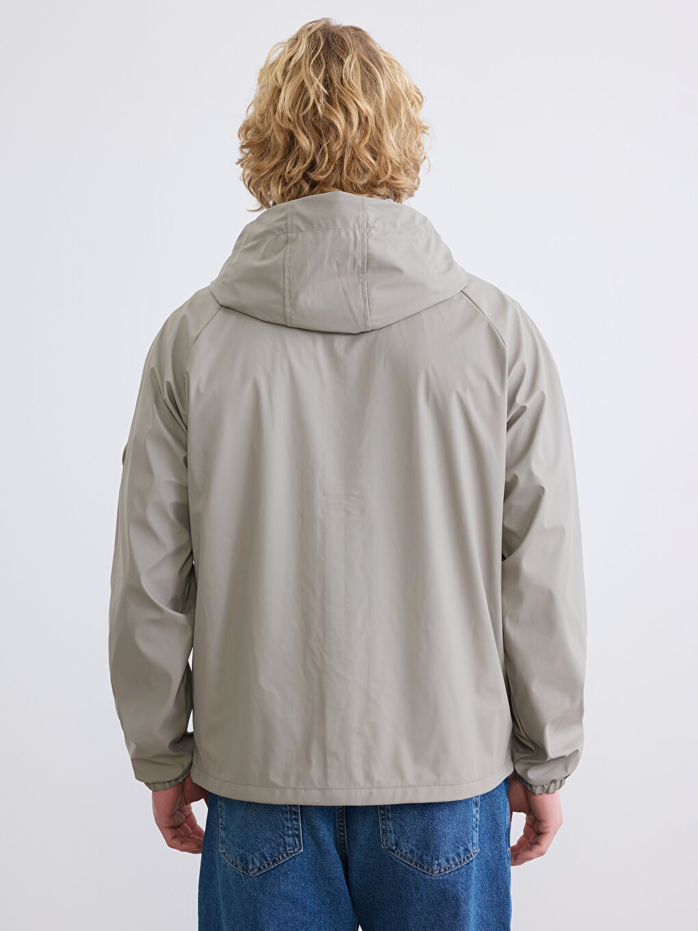 Men's Regular Fit Hooded Raincoat-5