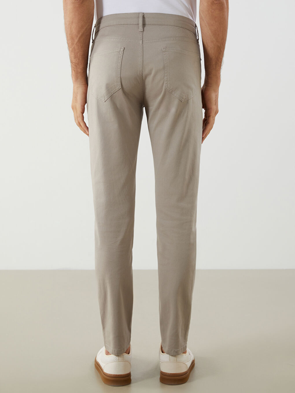 Bej Dar Kalıp Erkek Chino Pantolon-7