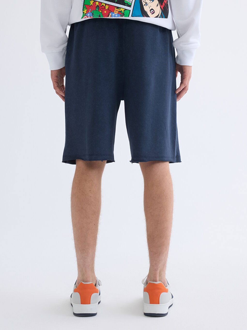 Lacivert Rahat Kalıp Erkek Şort-3
