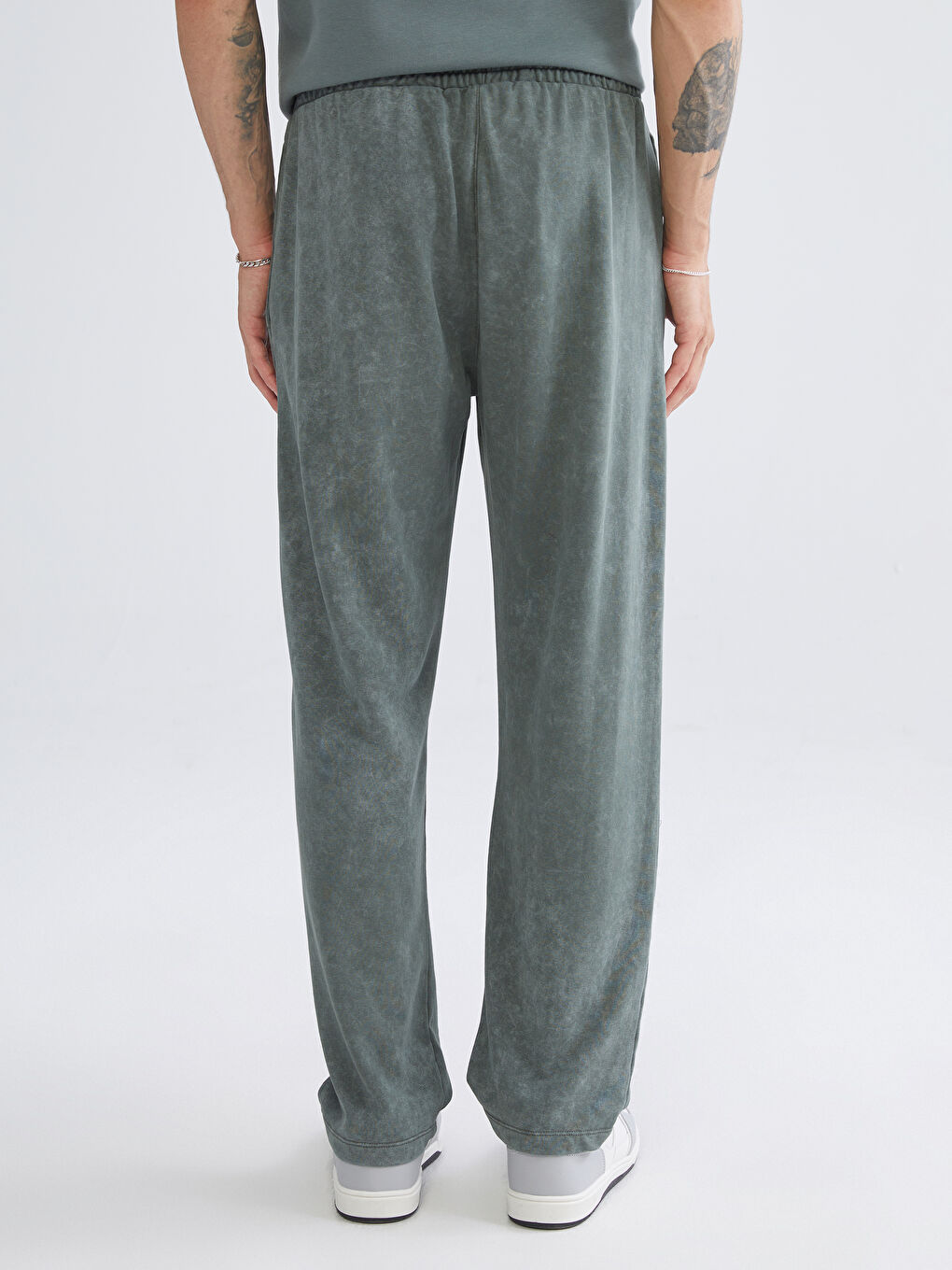 Haki Bol Kalıp Erkek Eşofman Altı-7