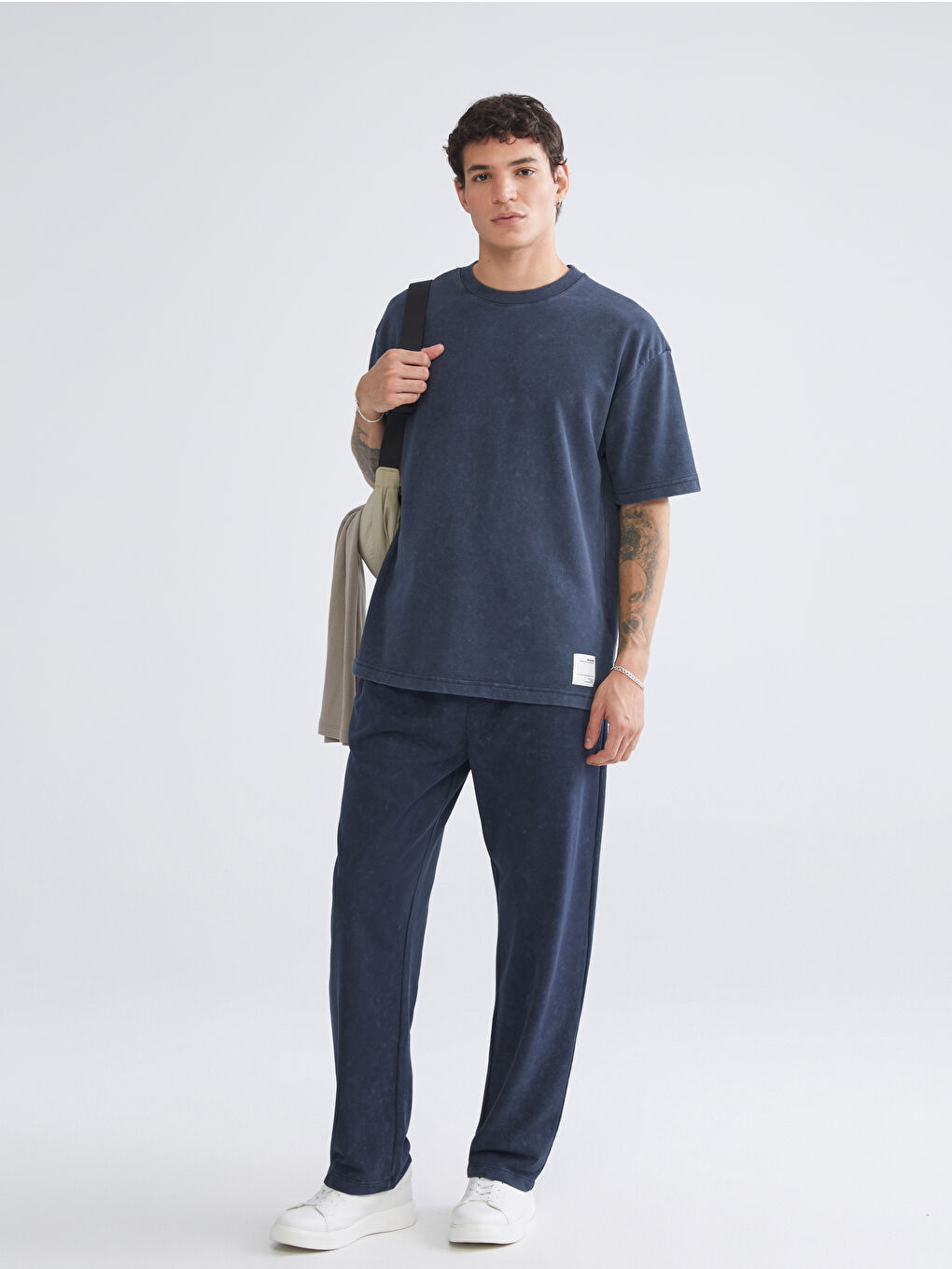 Lacivert Bol Kalıp Erkek Eşofman Altı