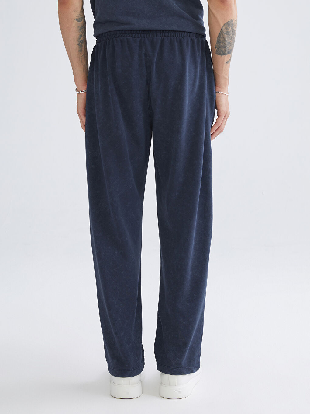 Lacivert Bol Kalıp Erkek Eşofman Altı-7