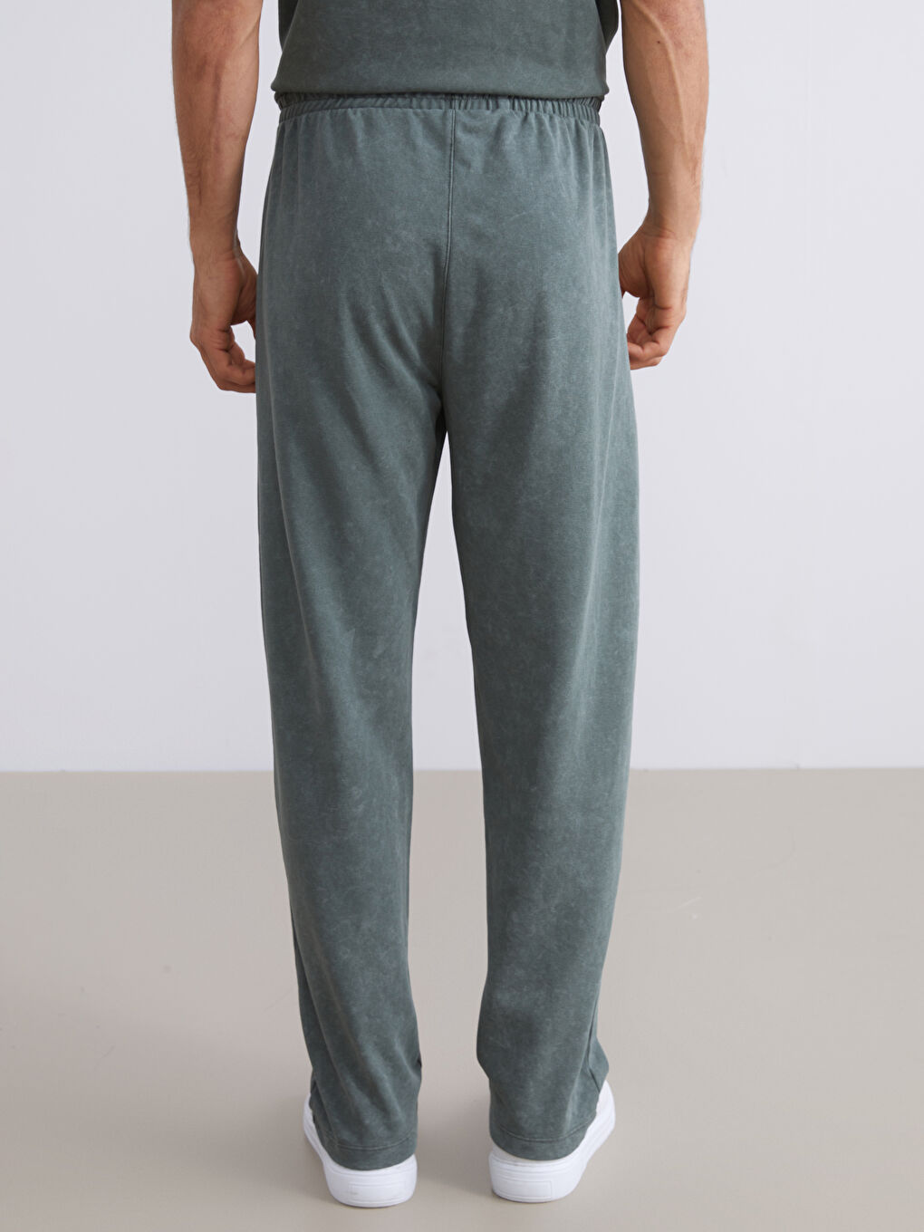 Haki Bol Kalıp Erkek Eşofman Altı-6