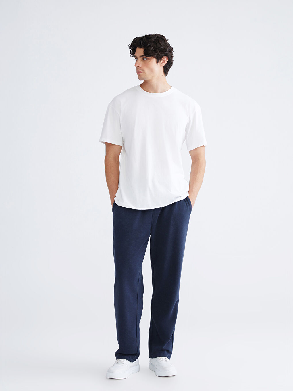 Lacivert Bol Kalıp Erkek Eşofman Altı-1