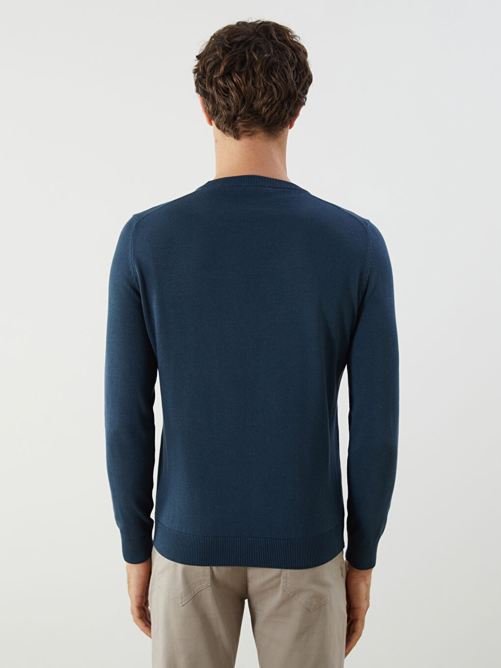LCWAIKIKI Classic Crew Neck Long Sleeve Men's Tricot Sweater -W52329Z8-YH7