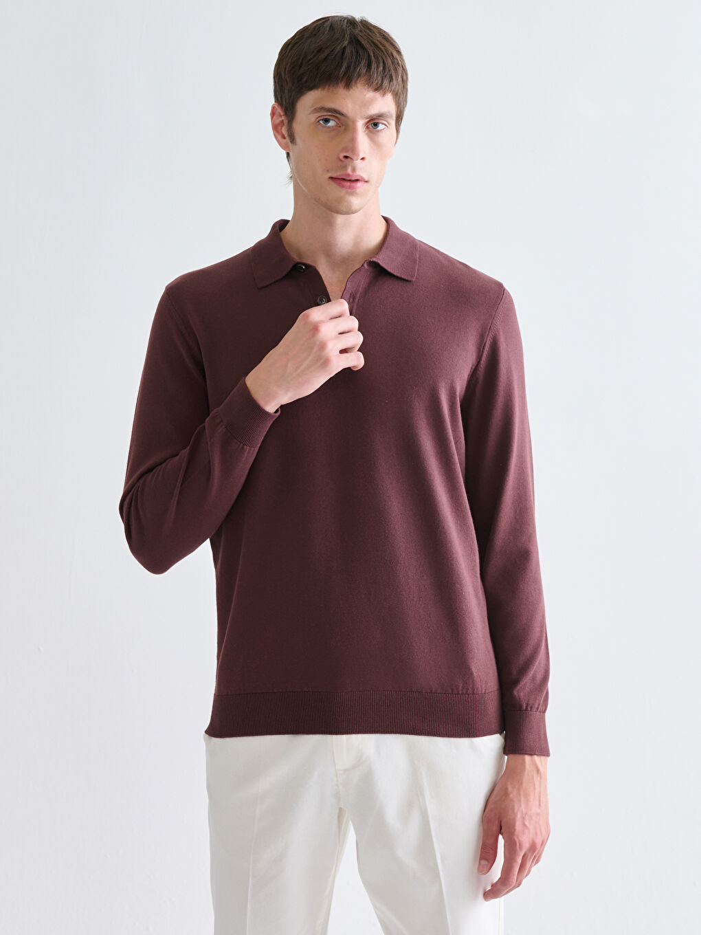 Polo Neck Men's Knitwear Sweater