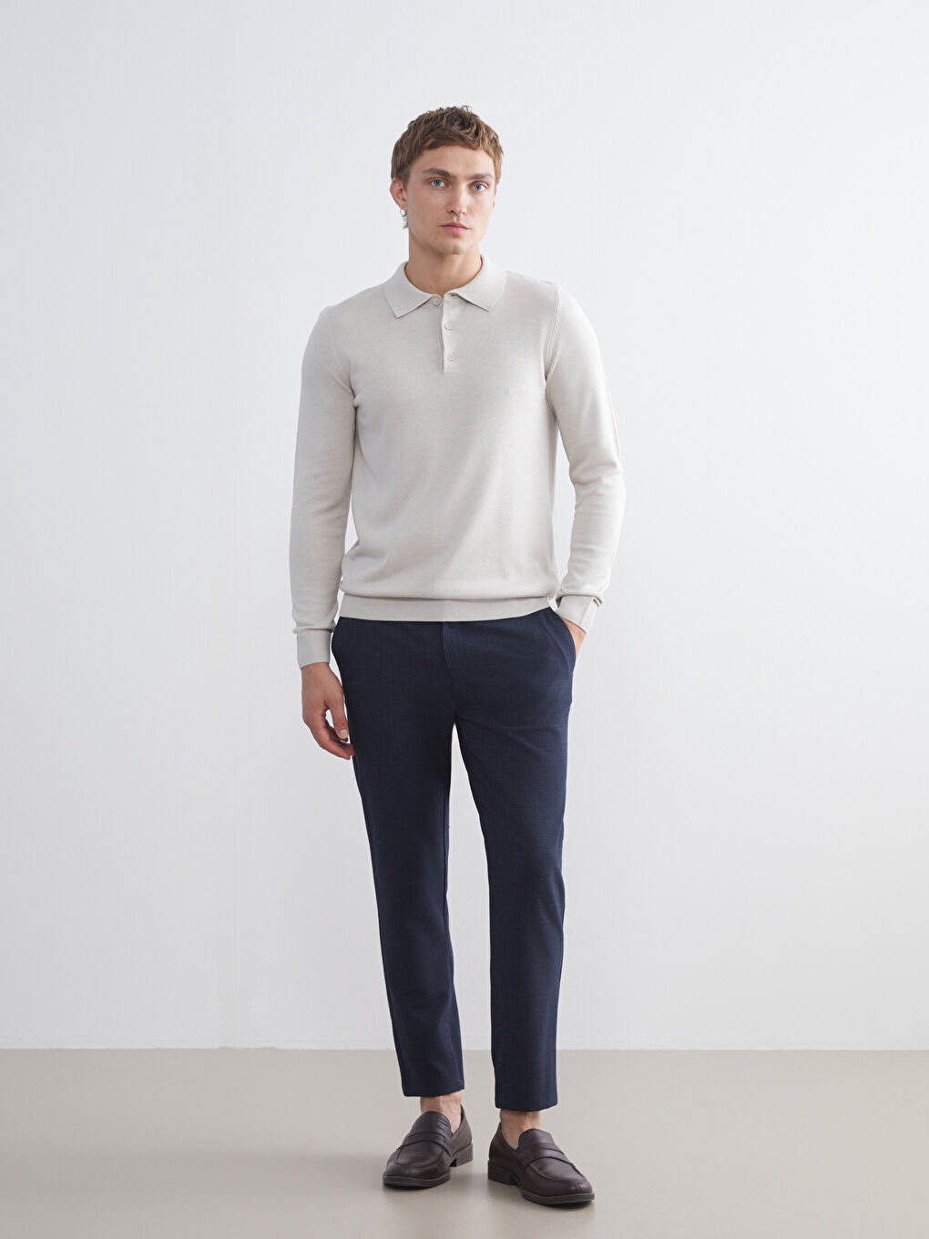 Polo Neck Men's Knitwear Sweater-1