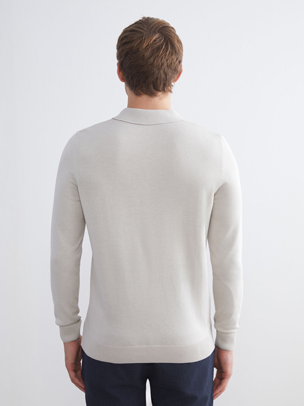 Polo Neck Men's Knitwear Sweater-3
