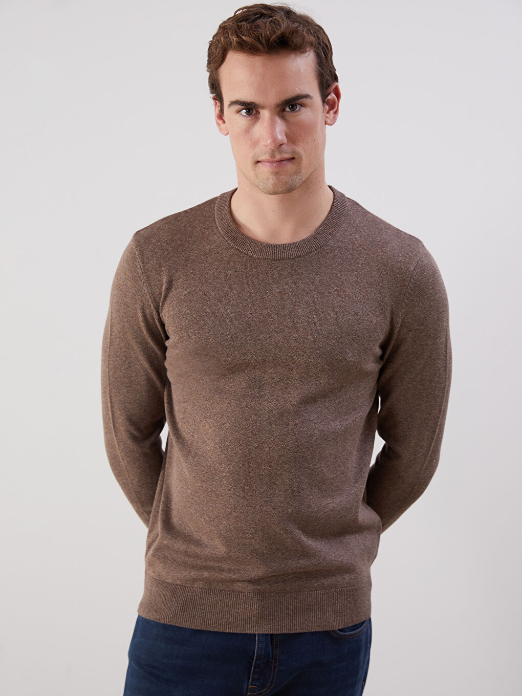 LCWAIKIKI Classic Crew Neck Long Sleeve Men's Tricot Sweater -W52331Z8-D5Q