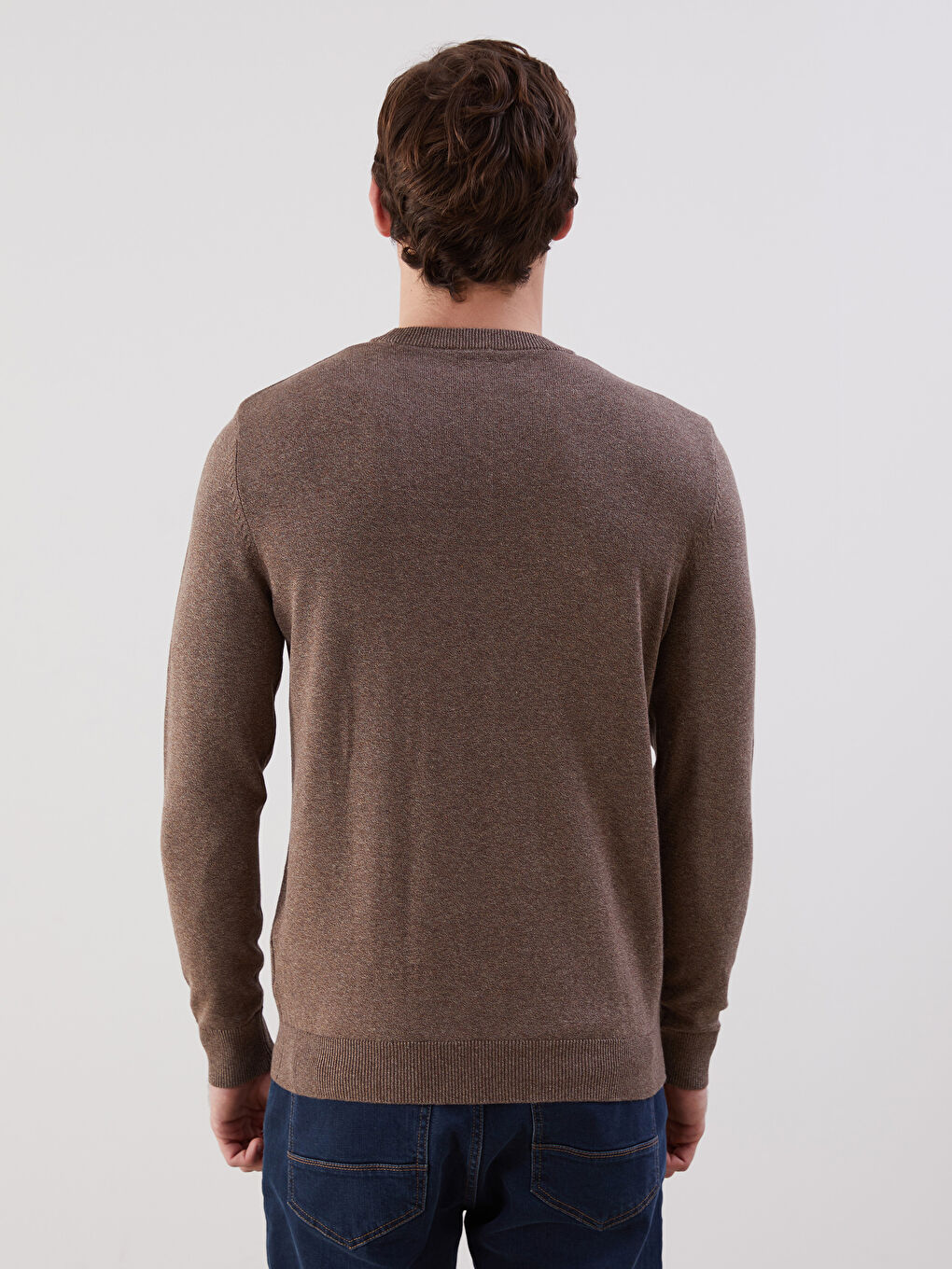 LCWAIKIKI Classic Crew Neck Long Sleeve Men's Tricot Sweater -W52331Z8-D5Q