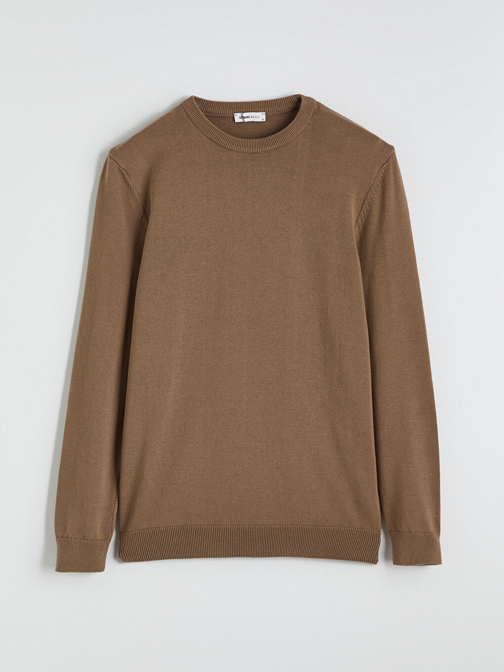 Kahverengi Bisiklet Yaka Erkek Triko Kazak-4