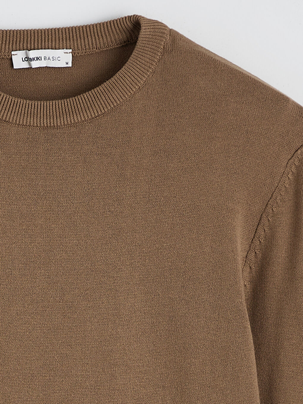 Kahverengi Bisiklet Yaka Erkek Triko Kazak-5