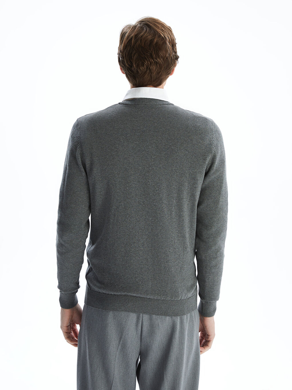 LCWAIKIKI Classic Crew Neck Long Sleeve Men's Tricot Sweater -W52331Z8-EEZ