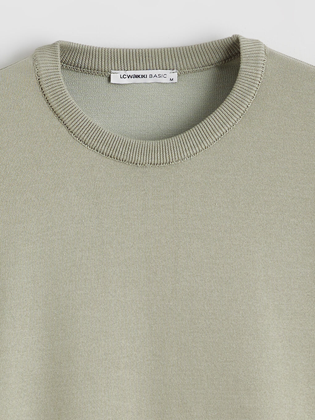 Yeşil Bisiklet Yaka Erkek Triko Kazak-5