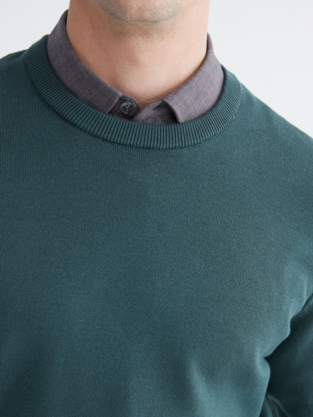 Petrol Bisiklet Yaka Erkek Triko Kazak-2