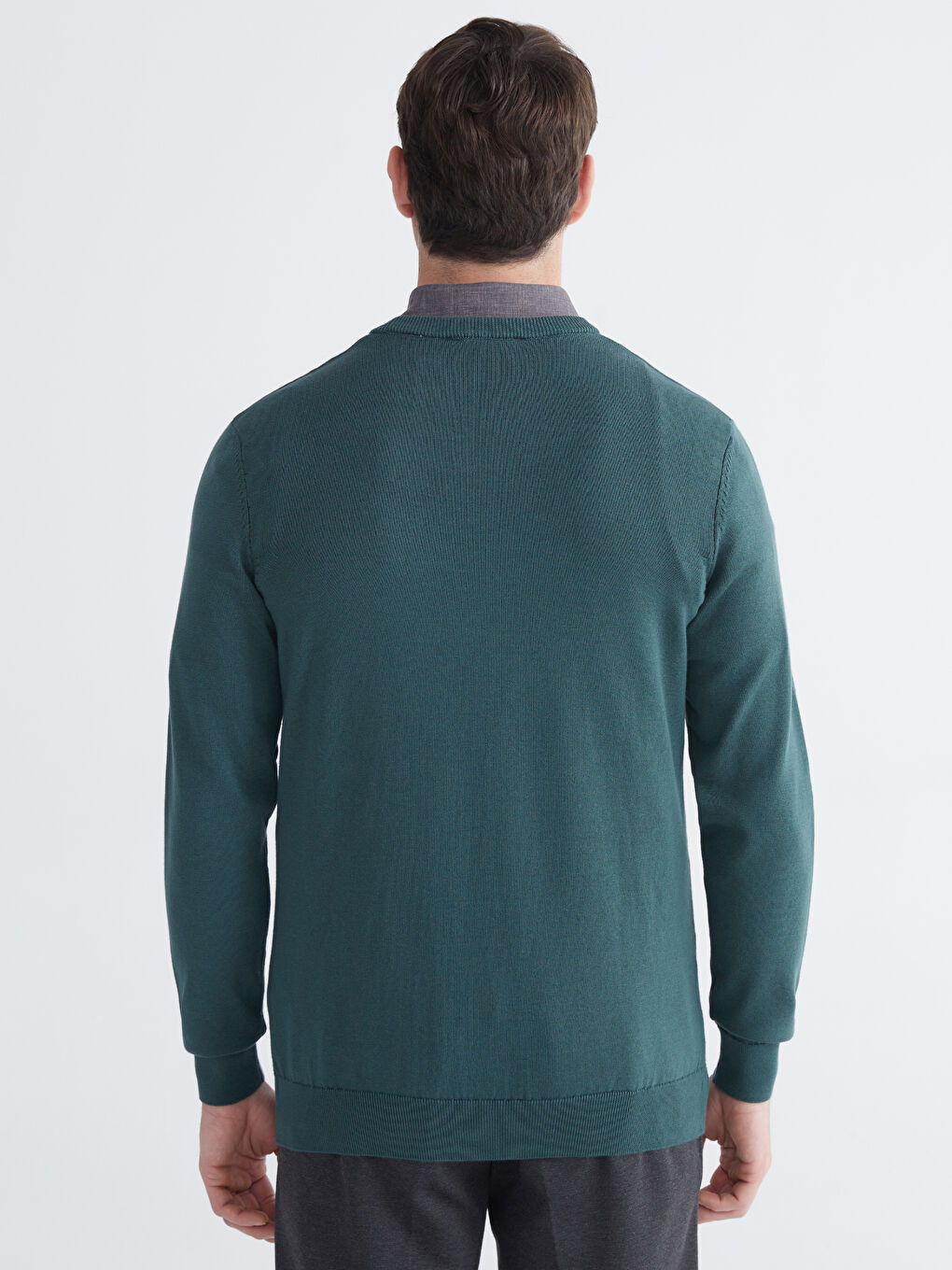 Petrol Bisiklet Yaka Erkek Triko Kazak-3