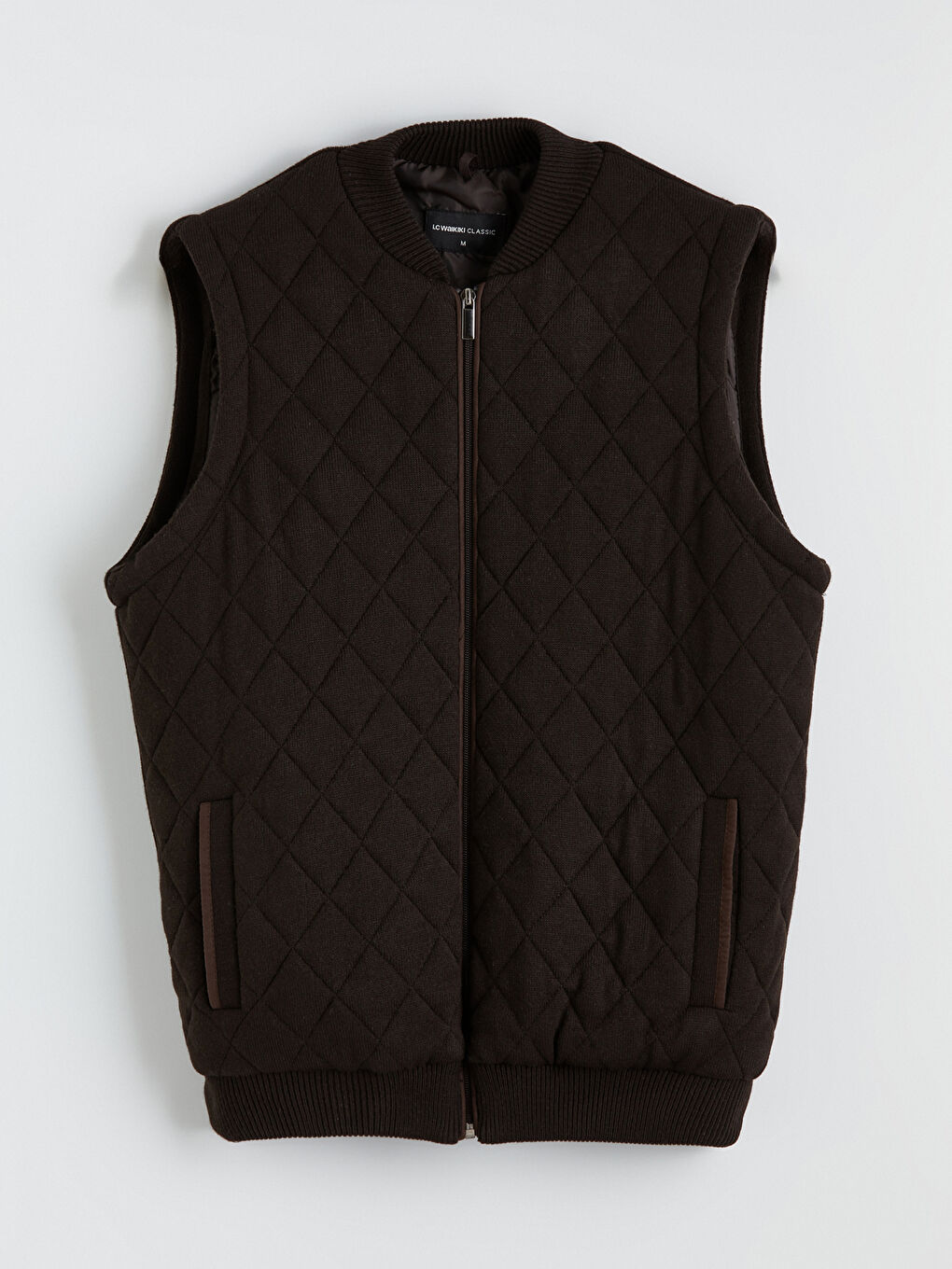 Kahverengi Standart Kalıp Kolej Yaka Erkek Yelek-5