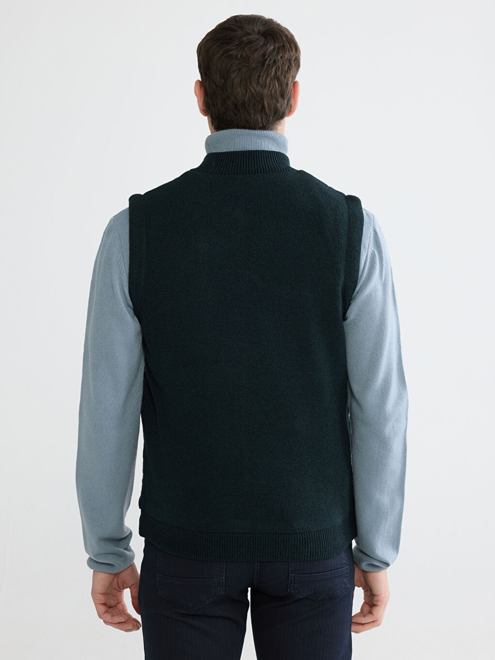 Классический стандарт колледж воротник мужской жилет-4