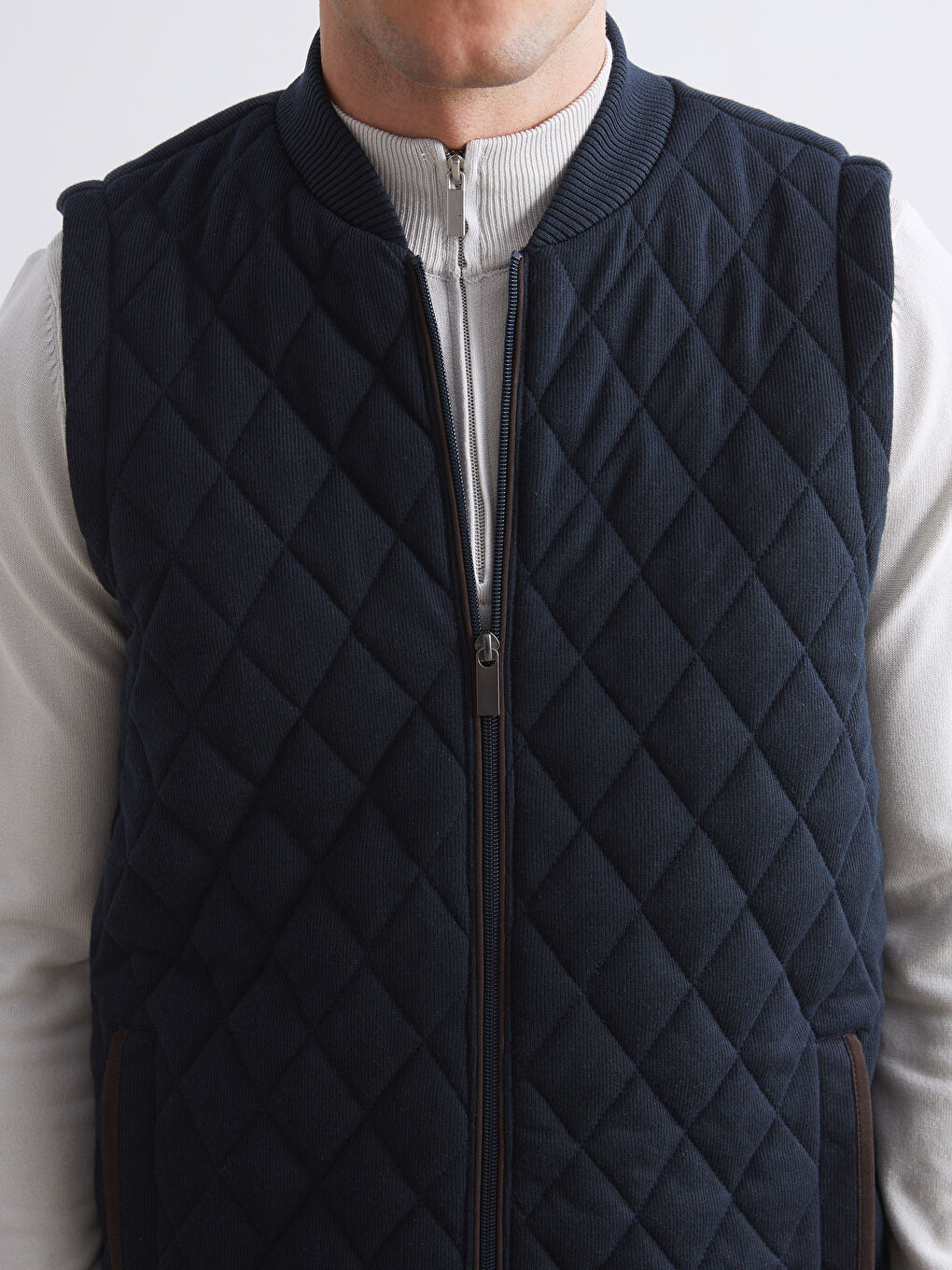 Standard Fit Men's College Collar Waistcoat-4