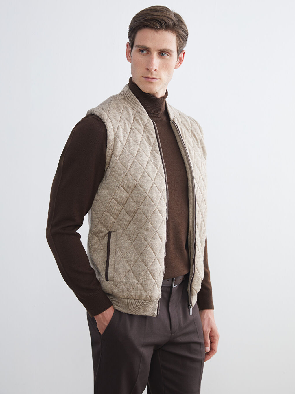 Large Size Standard Fit Men's College Collar Waistcoat