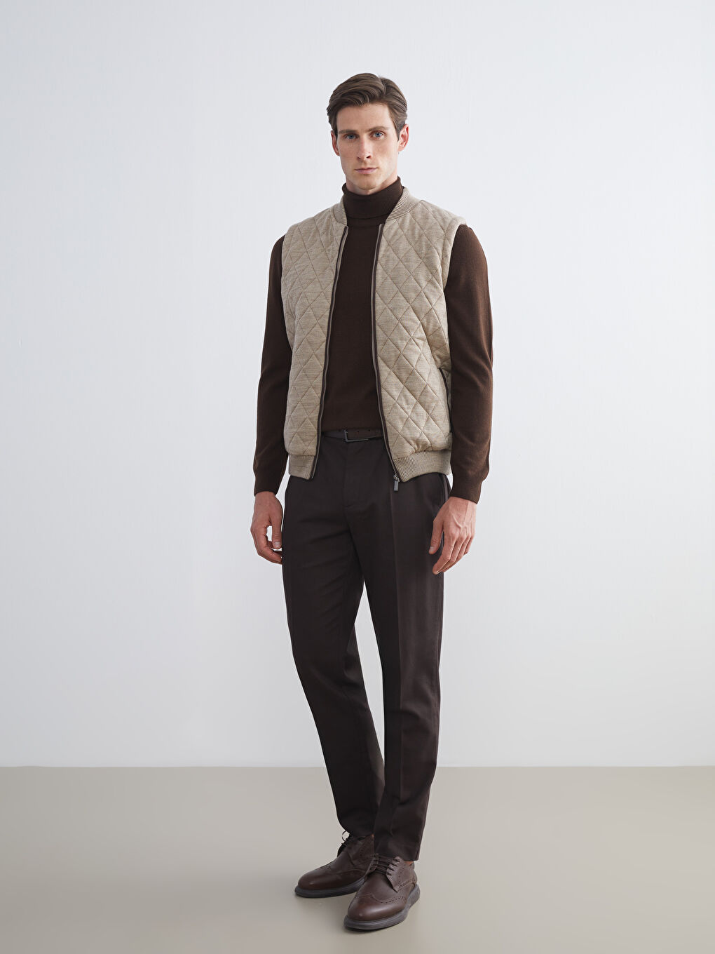 Large Size Standard Fit Men's College Collar Waistcoat-1