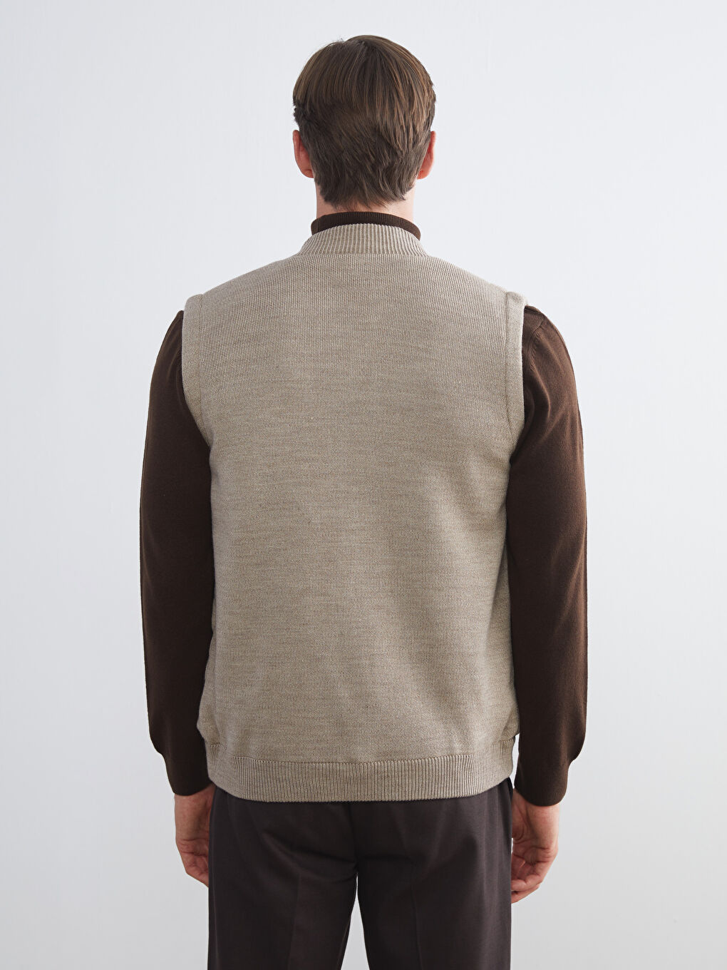 Large Size Standard Fit Men's College Collar Waistcoat-4