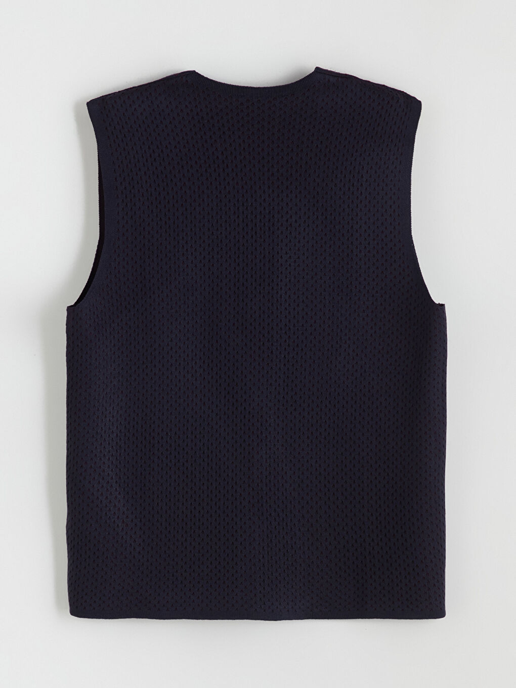 Lacivert Standart Kalıp V Yaka Erkek Triko Yelek-10
