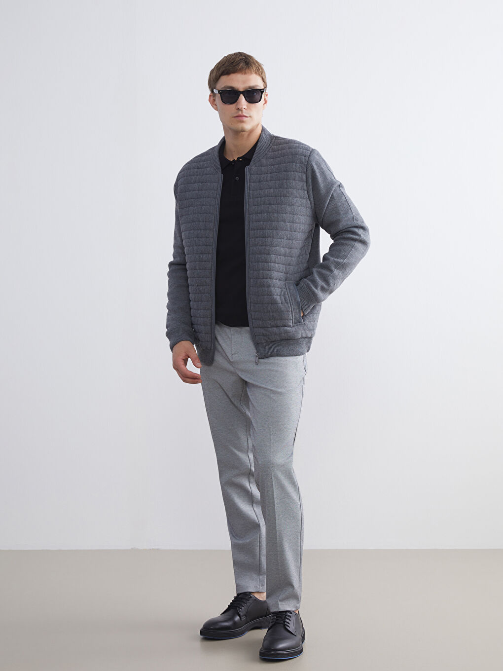 Standard Fit College Collar Men's Knitwear Cardigan-1
