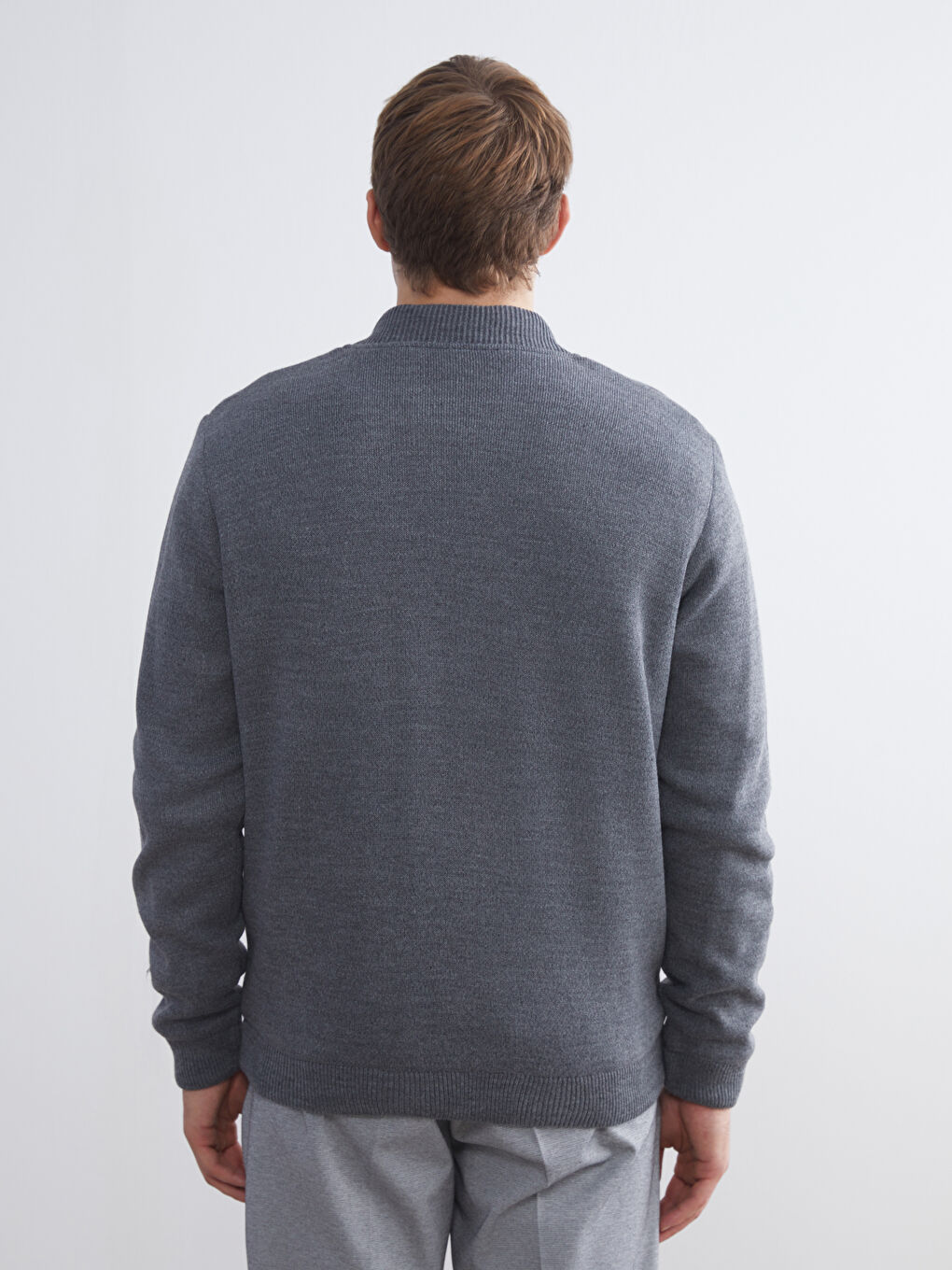 Standard Fit College Collar Men's Knitwear Cardigan-3