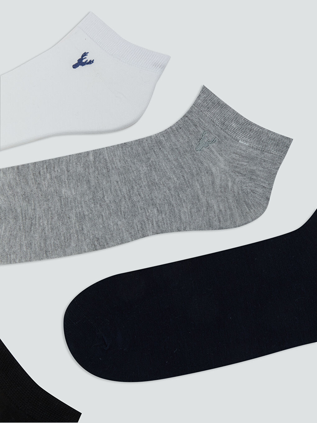 LCW ACCESSORIES Embroidered Men's Trainer Socks 5 Pack -W52361Z8-K00