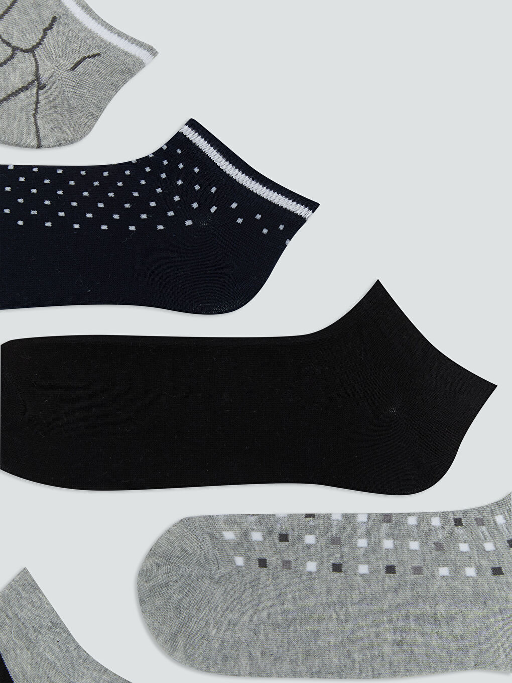 LCW ACCESSORIES Patterned Men's Trainer Socks 7 Pack -W52365Z8-K00
