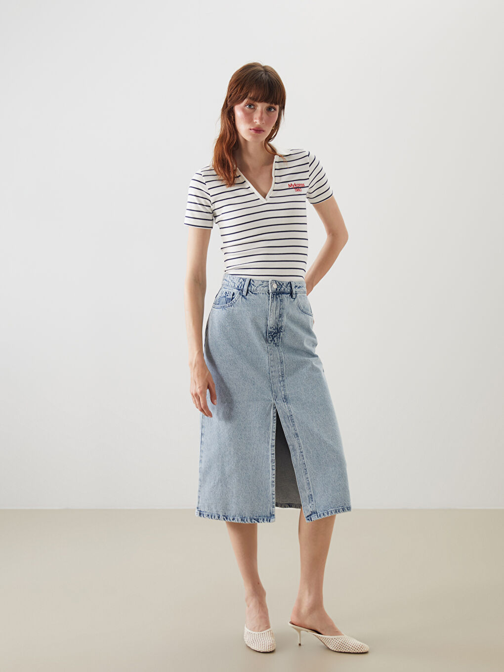 LCWAIKIKI Classic Slim Fit Denim Skirt -W52396Z8-311