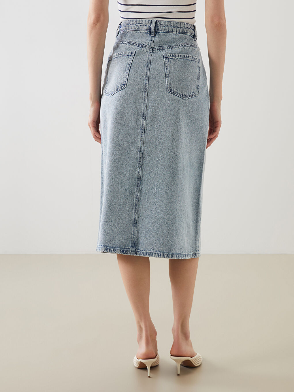 LCWAIKIKI Classic Slim Fit Denim Skirt -W52396Z8-311
