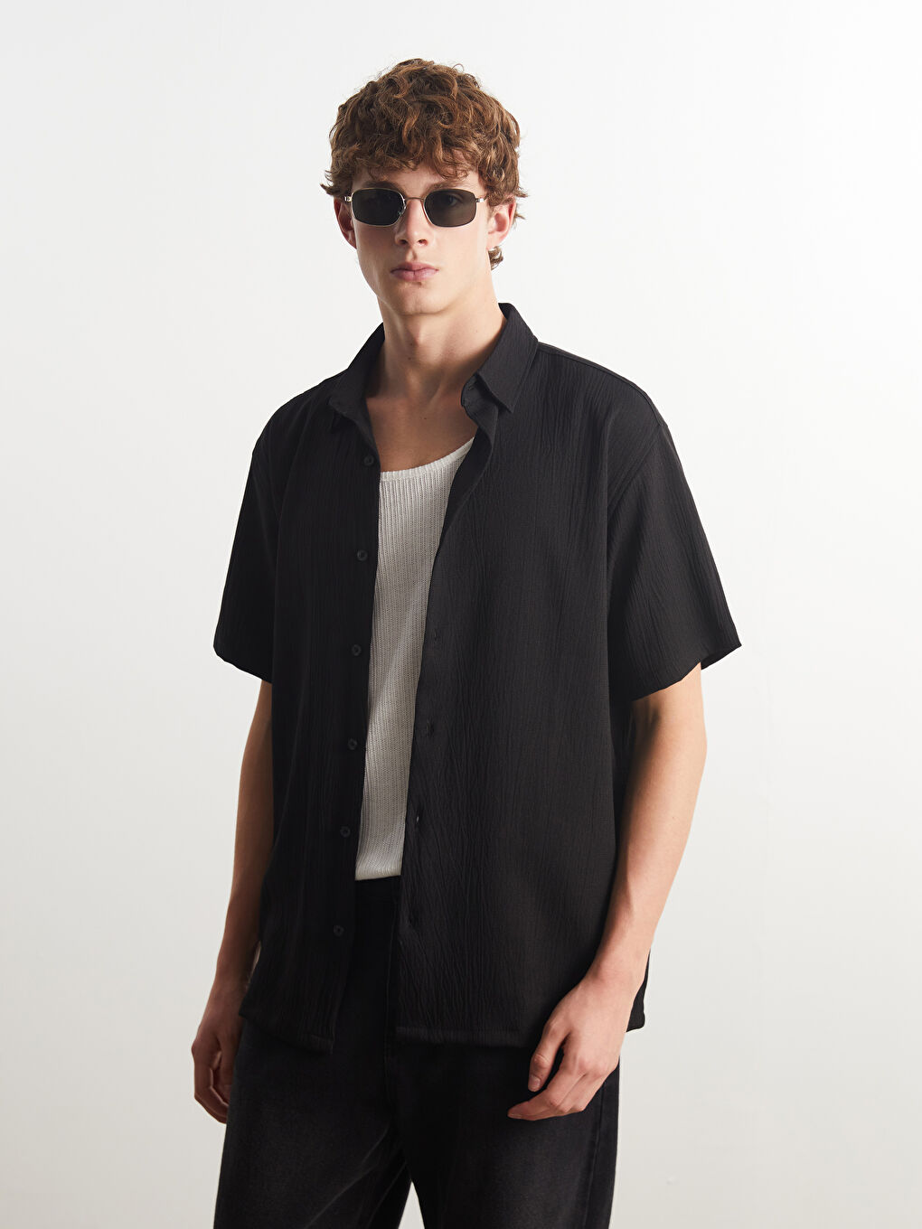 XSIDE Relaxed Fit Short Sleeve Men's Shirt -W52400Z8-RQL