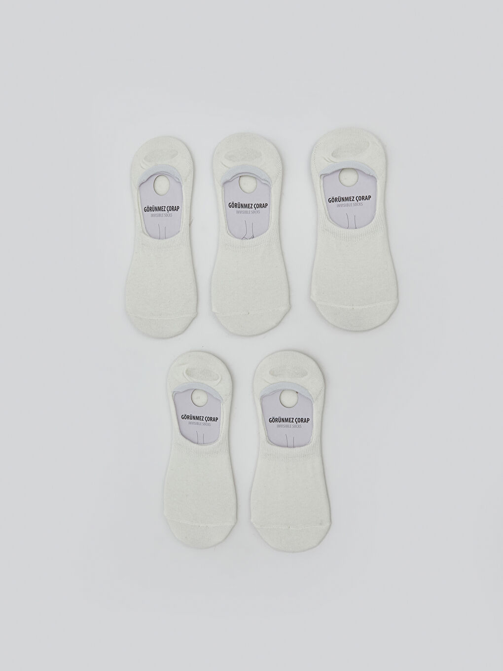 LCW DREAM Women's Plain Invisible Socks 5 Pack -W52419Z8-FFB