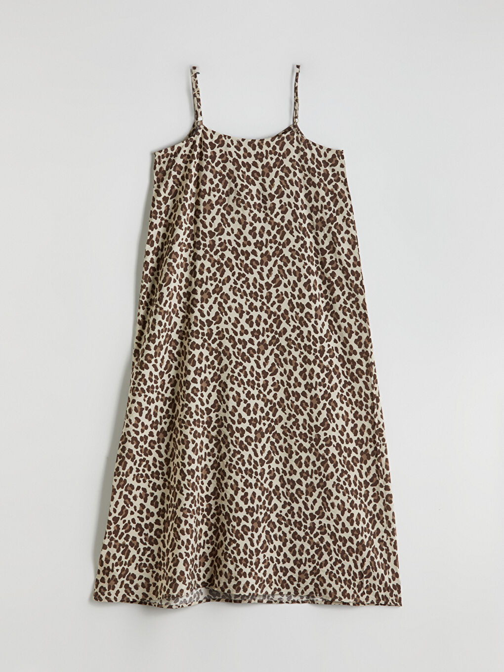 LCW Comfort V Neck Leopard Print Dress -W52422Z8-LQY