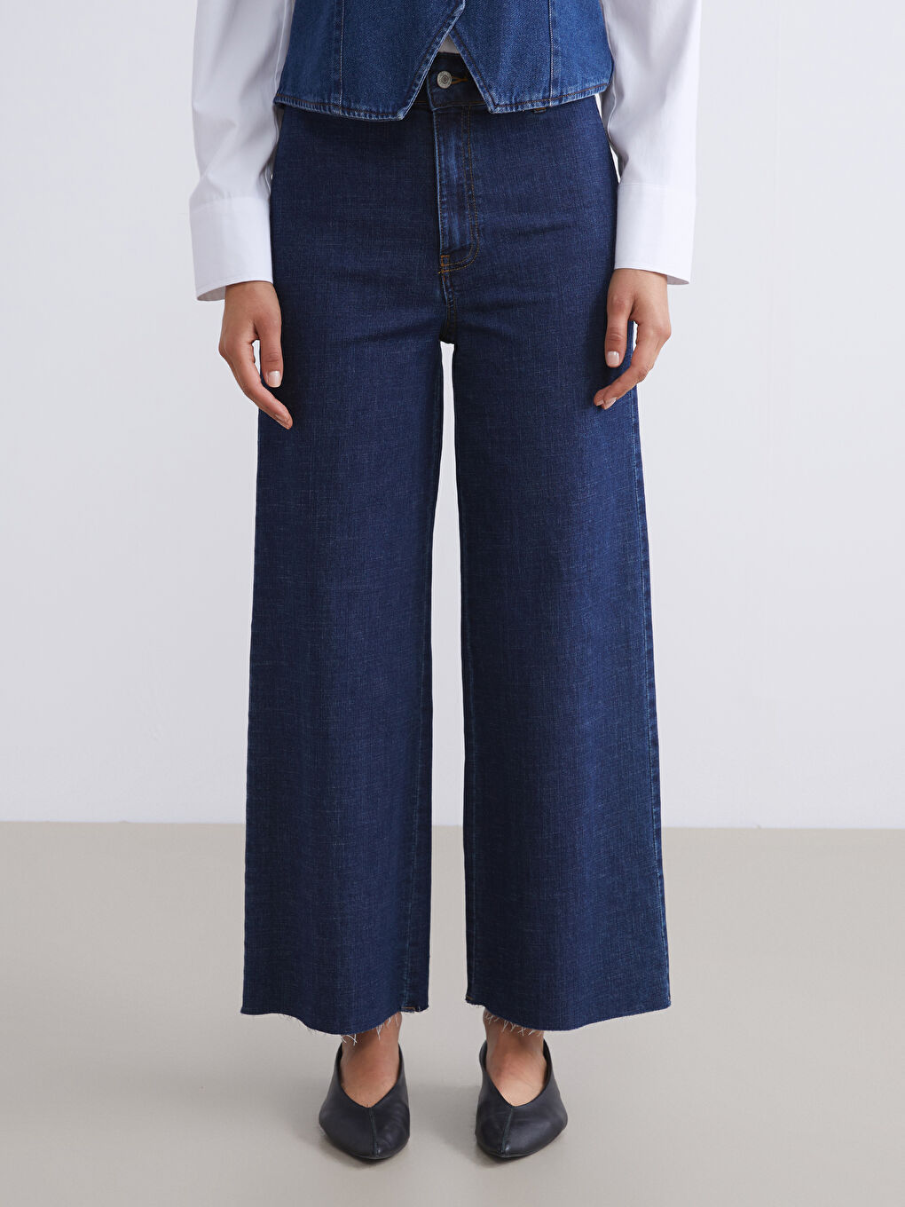 Jean Jambe Large pour Femmes-1