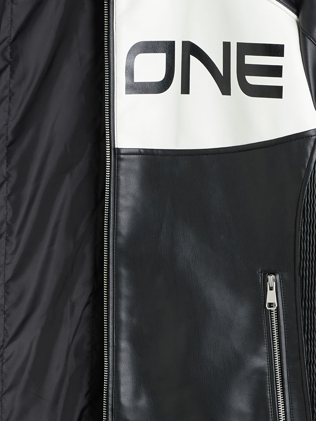 Slim Fit Biker Neck Men's Faux Leather Coat-6