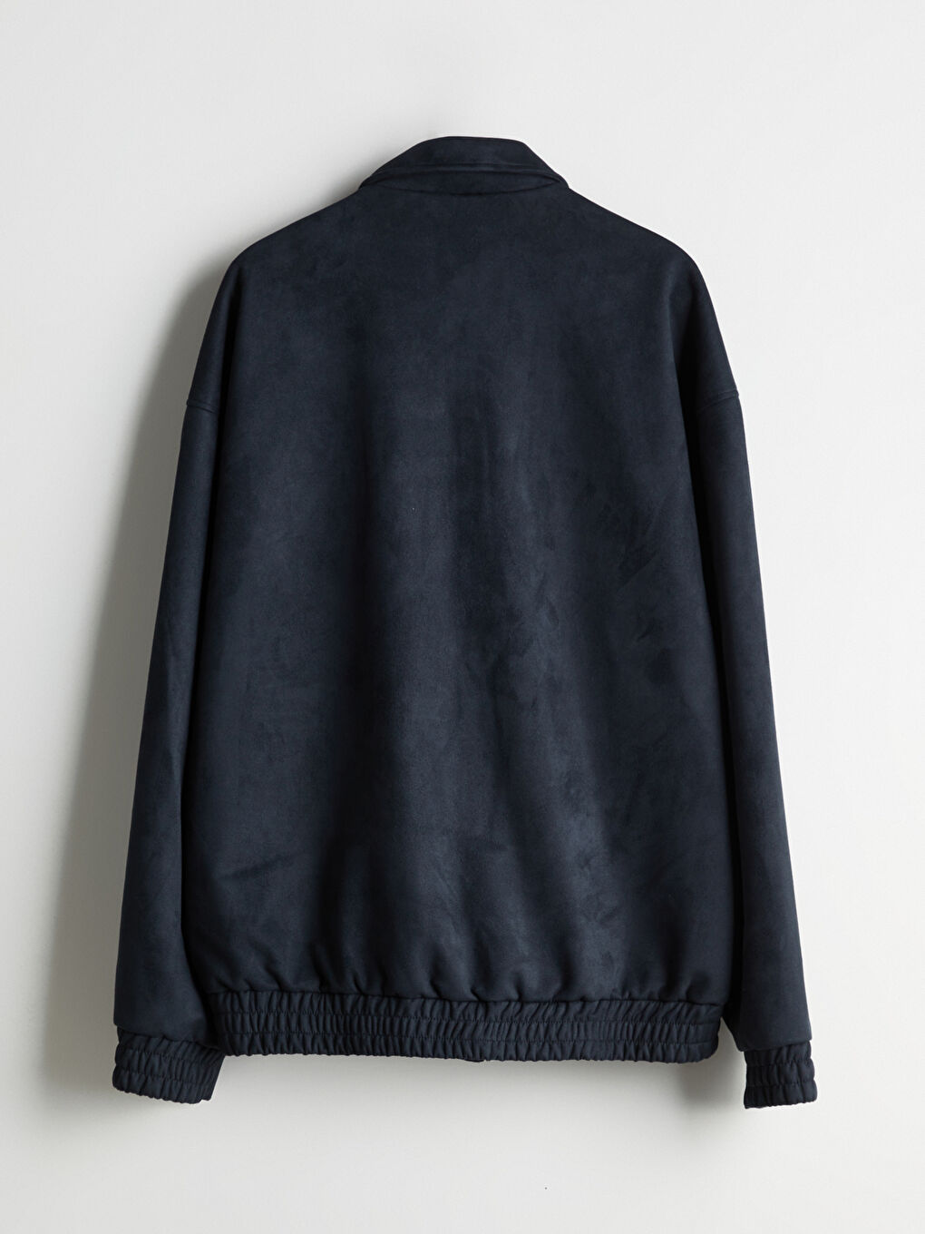 Relaxed Fit Collared Neck Suede Men's Coat-7