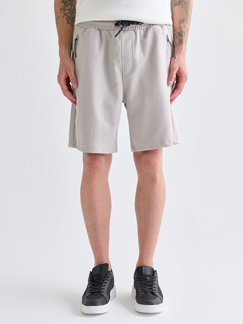 Bej Standart Kalıp Erkek Şort-5