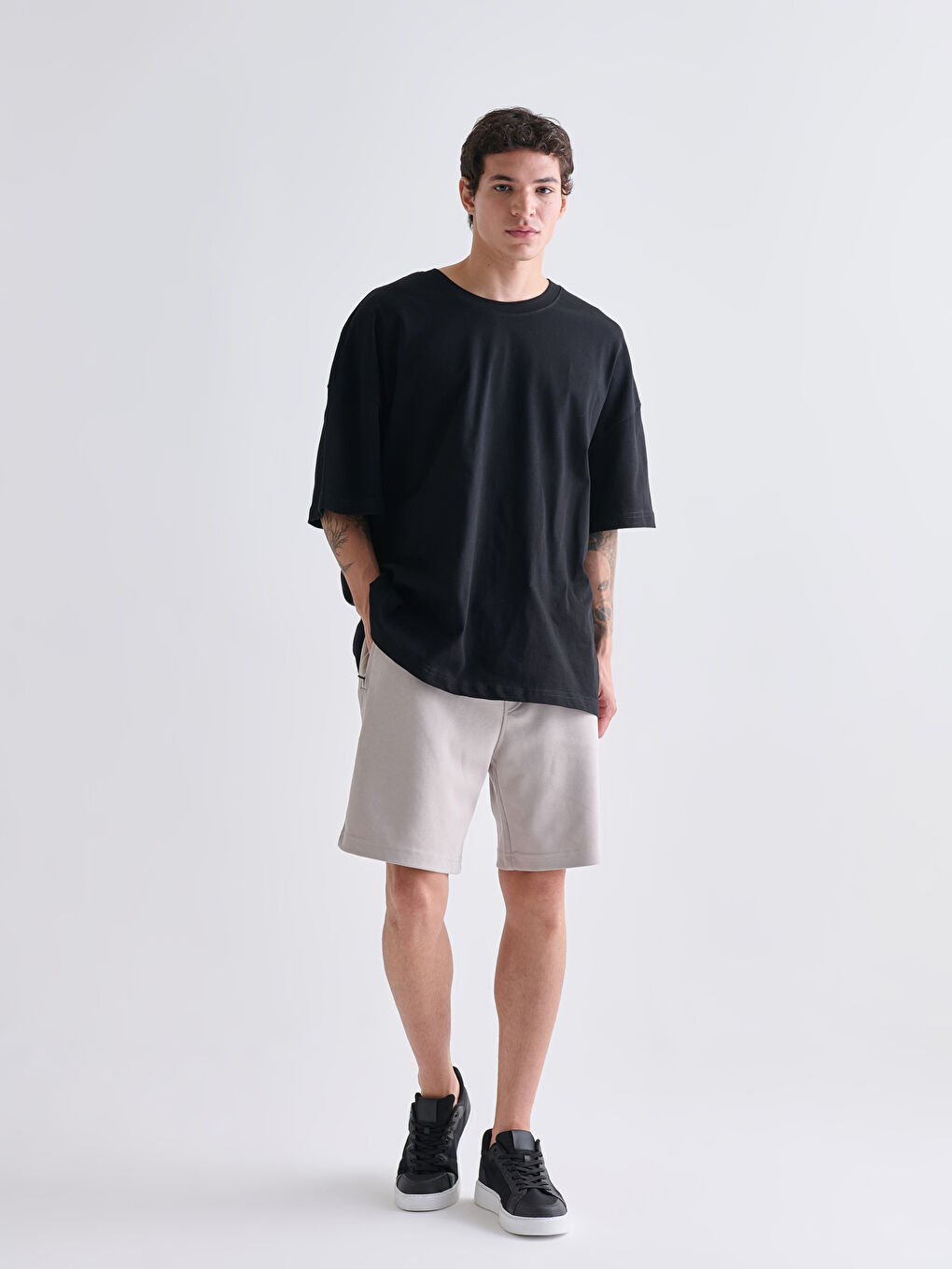 Bej Standart Kalıp Erkek Şort-3