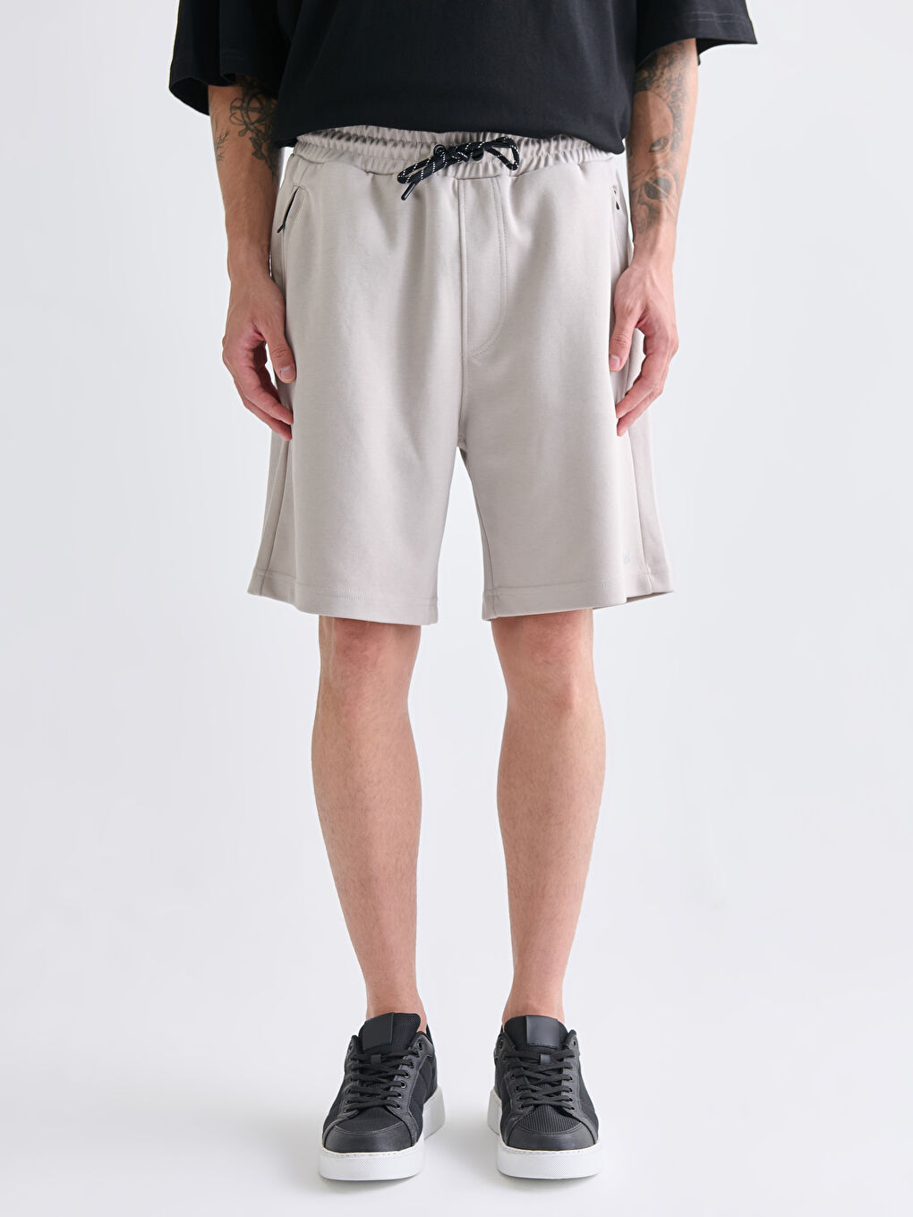 Bej Standart Kalıp Erkek Şort-4