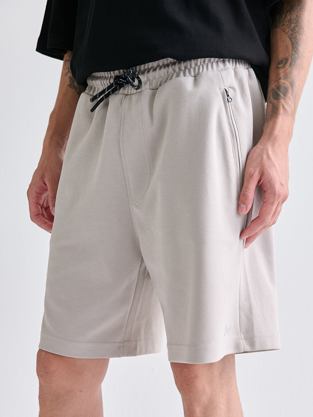 Bej Standart Kalıp Erkek Şort-7